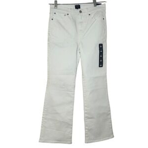 NWT J.Crew White Ankle Flare Jeans High Rise Stretch Denim 28P classic nautical